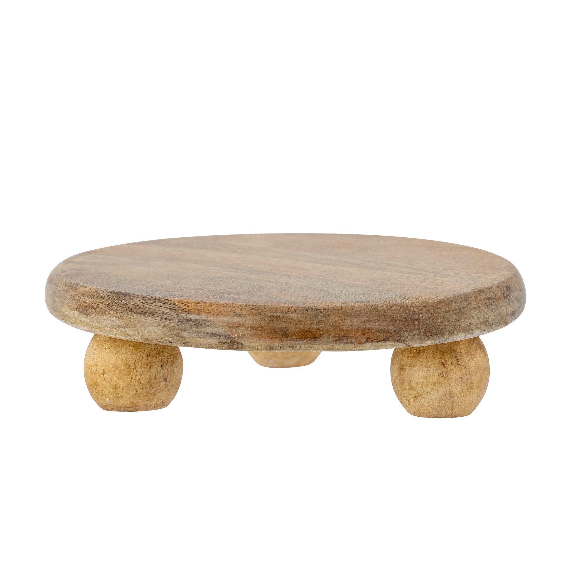 round wooden pedestal