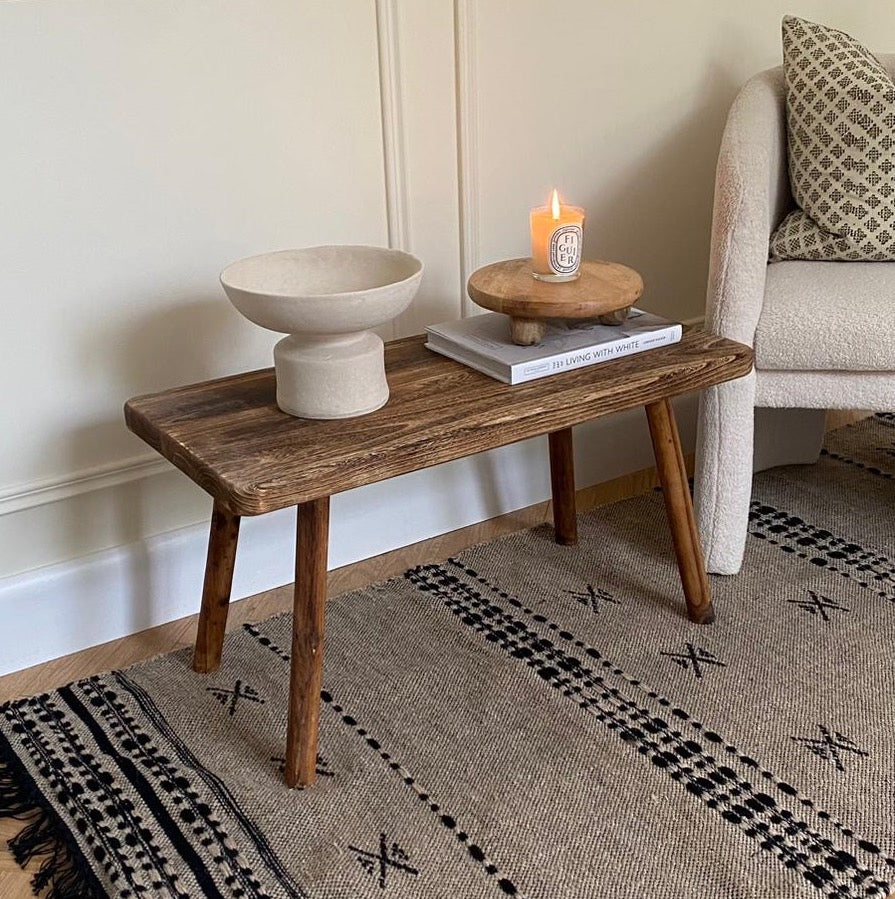 round wooden pedestal