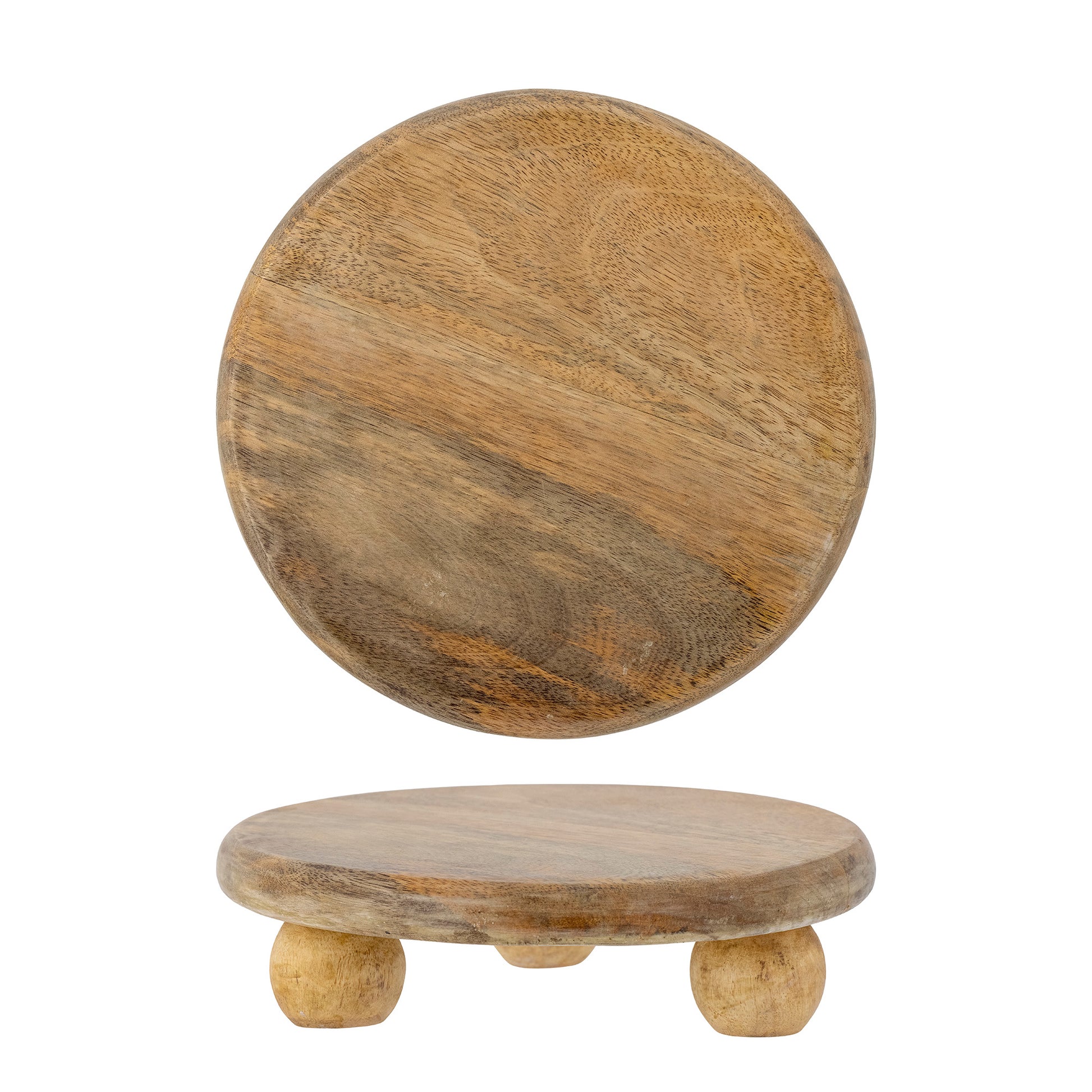 round wooden pedestal