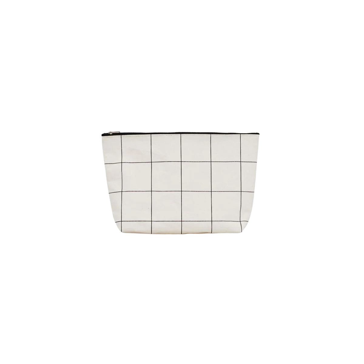 white and black toiletry bag
