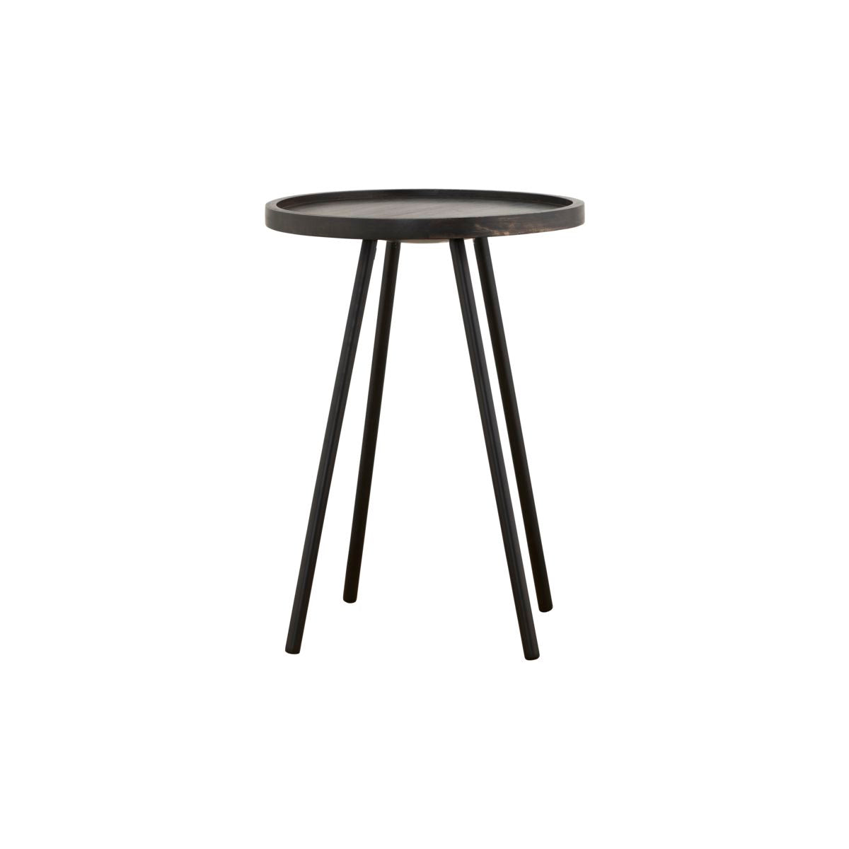 round coffee black table with four legs