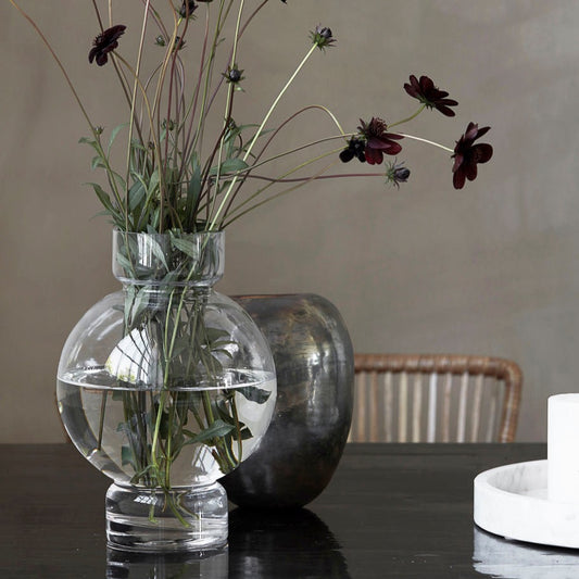Clear round Glass vase