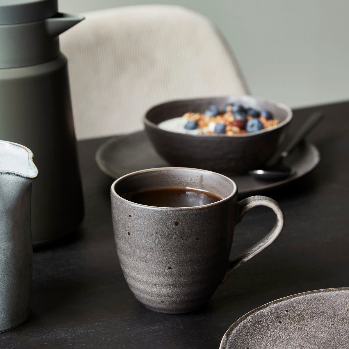 dark grey rustic mug from house doctor