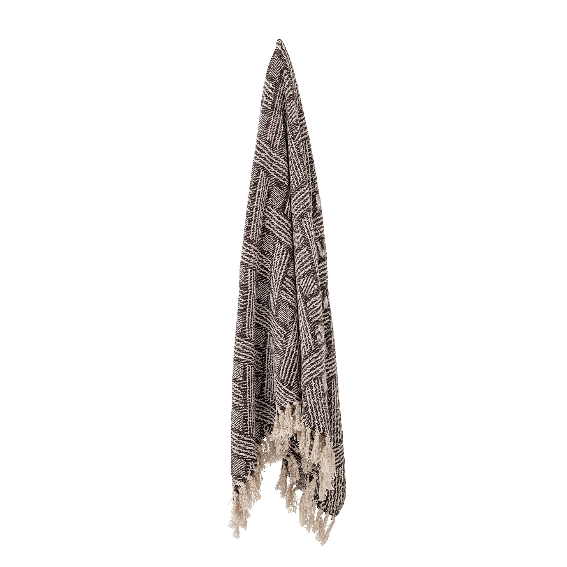 brown & oatmeal cotton throw