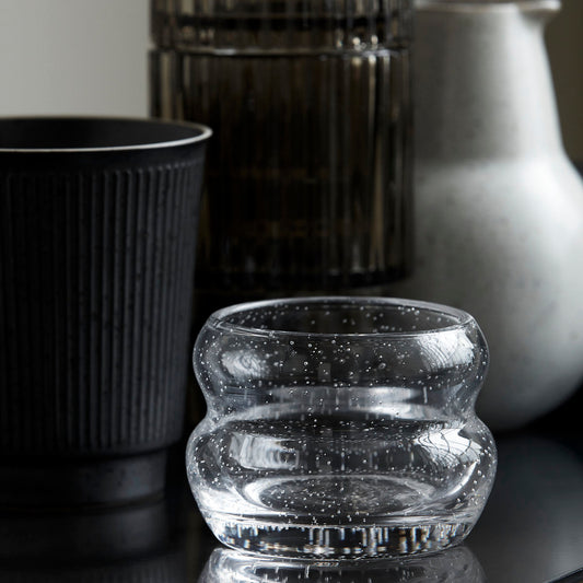 small bubble tea light glass vase