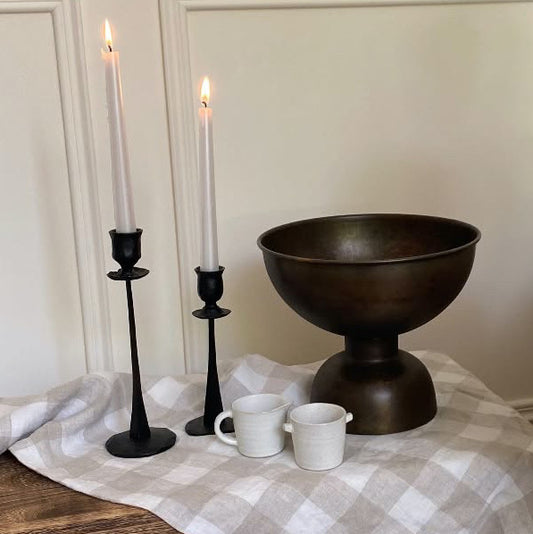 Matte Black Dinner Candle Holders