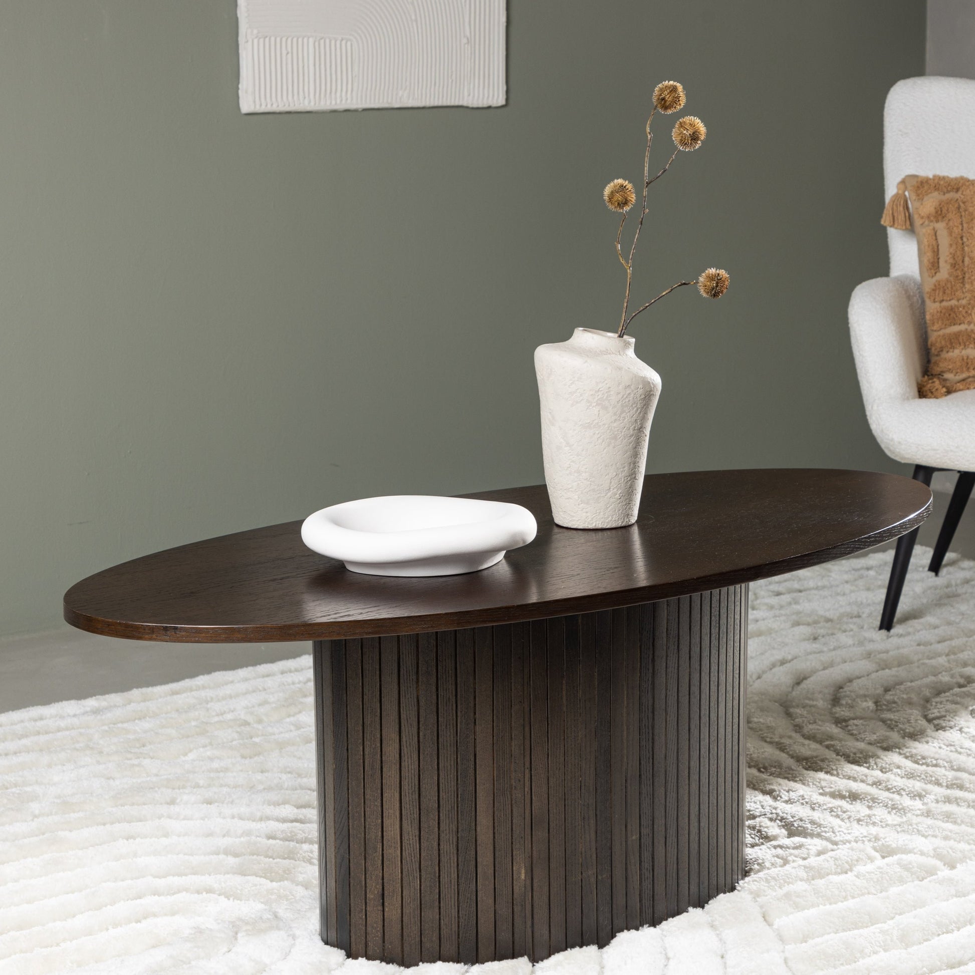 Bianca dark wood round CoffeeTable