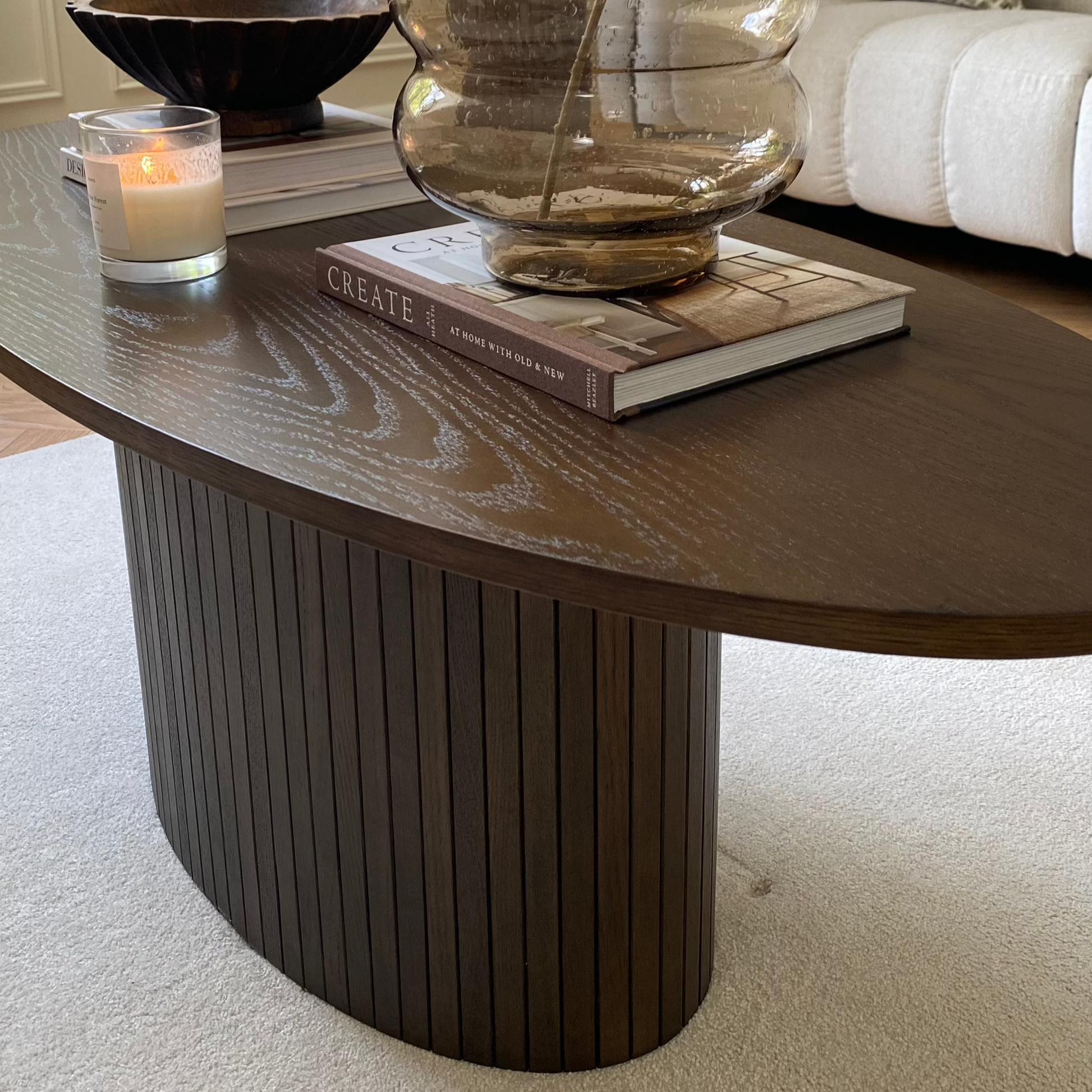 dark mooca wood coffee table