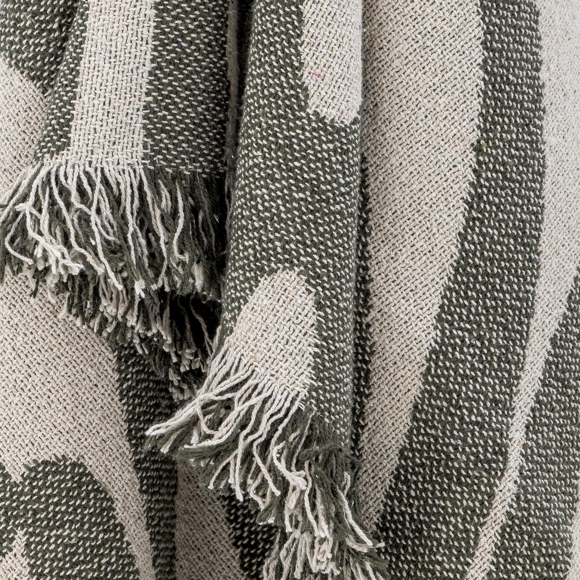 khaki and cream recycled throw 