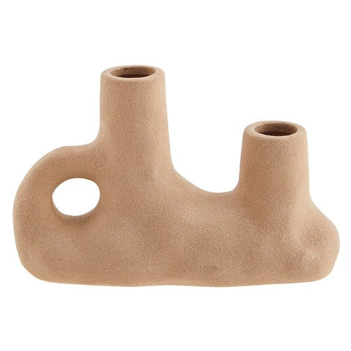 beige small double opening vase 