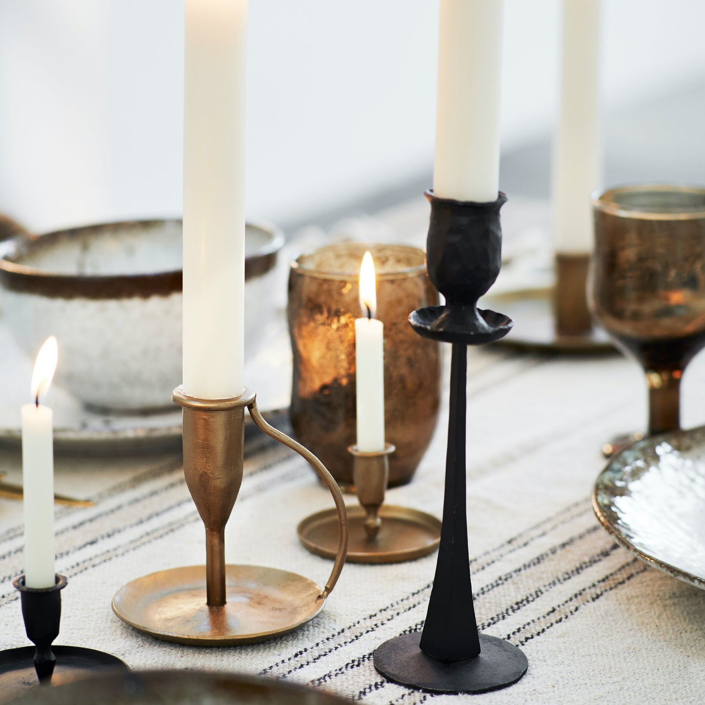 Matte Black Dinner Candle Holders