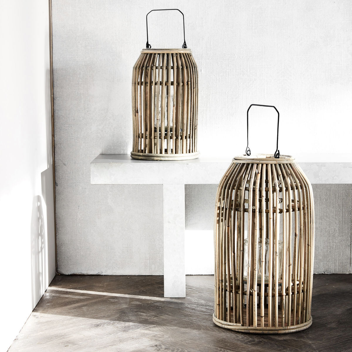 ova rattan wicker large lantern 