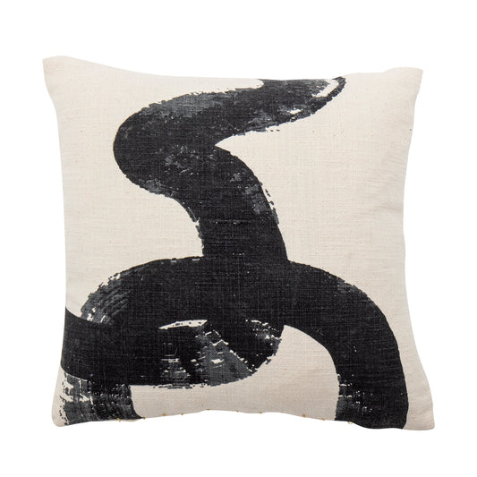 cream & black square cushion from bloomingville 