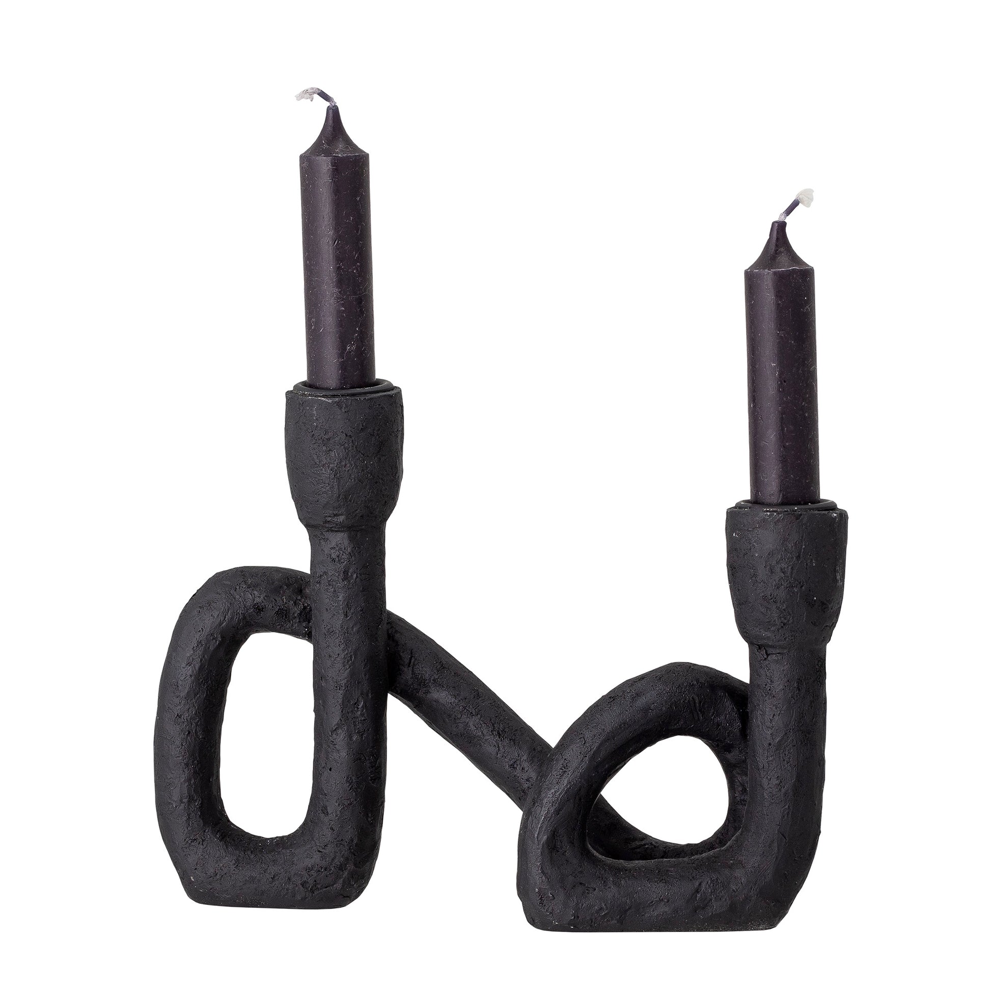 twisted nordic black candle holder 