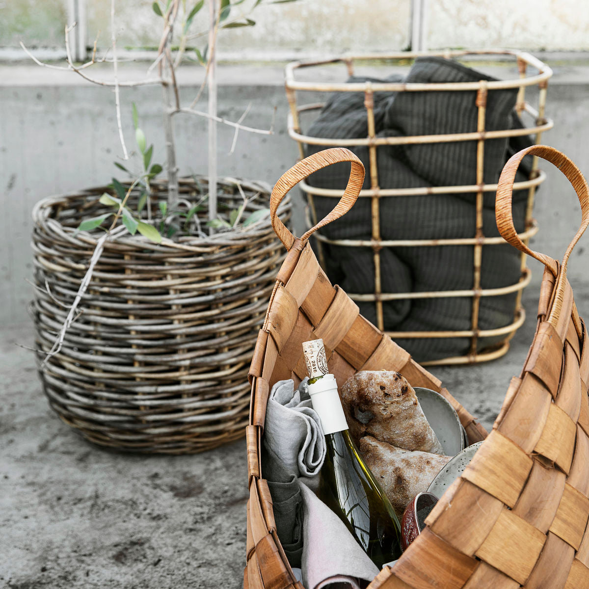 conical brown baskets from house doctor 