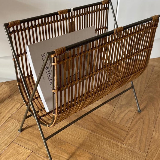 brown nordic magazine rack from bloomingville 