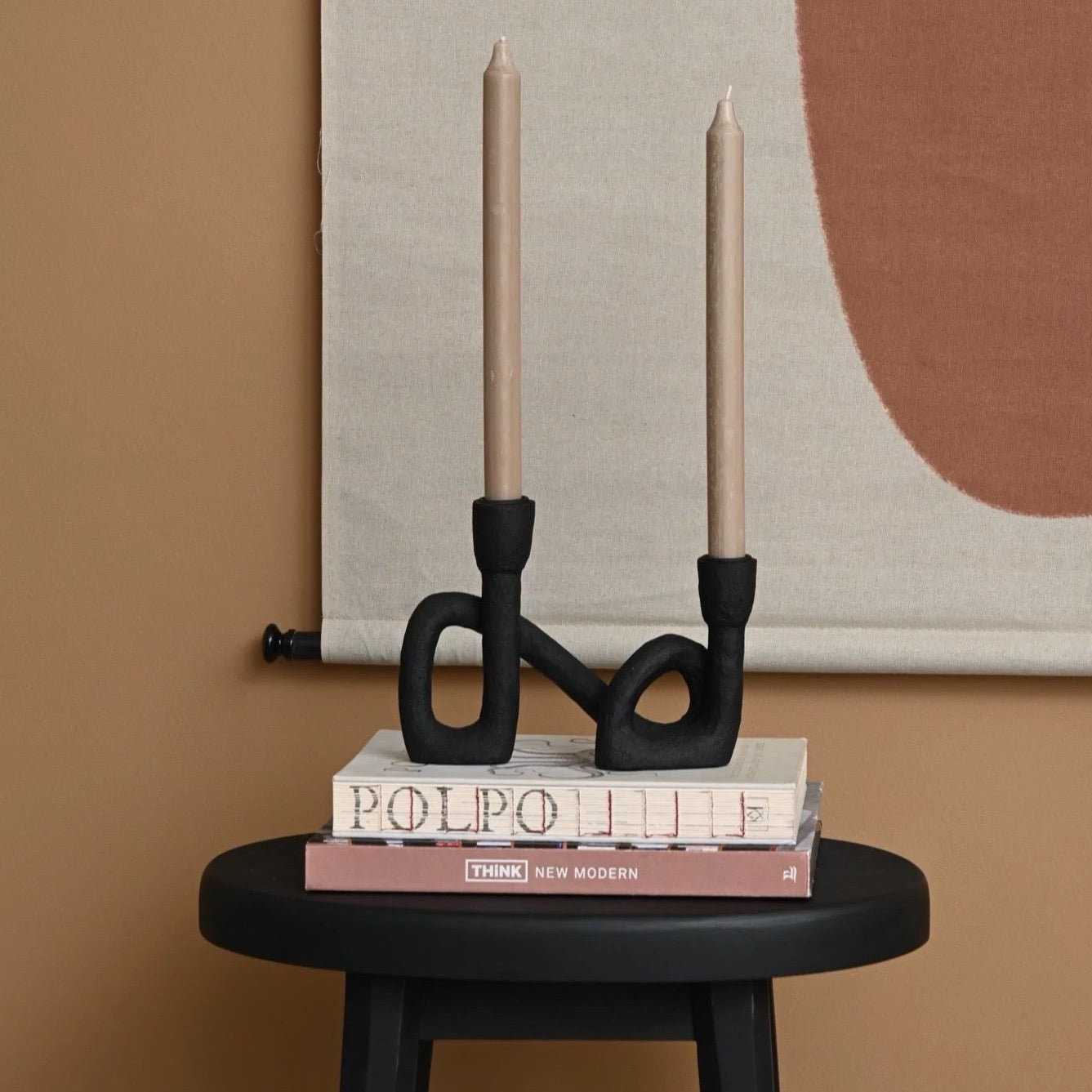 Mashel Black Candle holder from bloomingville 