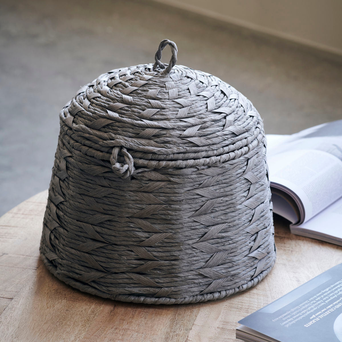 grey small storage basket