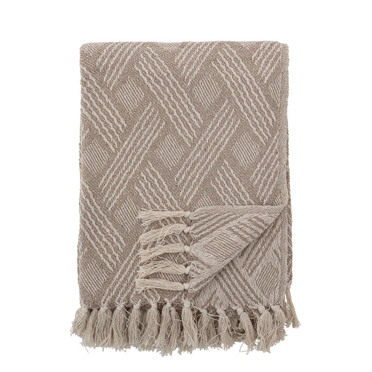 camel & oatmeal neutral patterned throw 